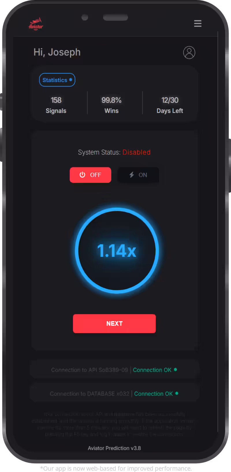 Aviator Predictor software interface with real-time multiplier analysis.